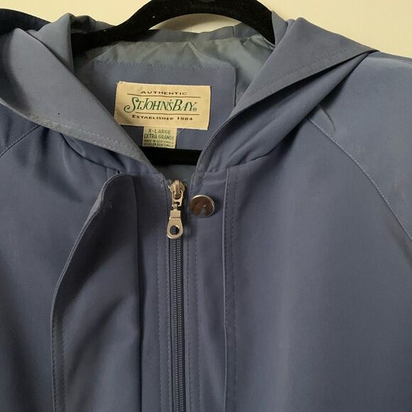 St.John’s Bay blue light hooded jacket, lined, pockets, front zipper,gorgeous,XL - Picture 2 of 10